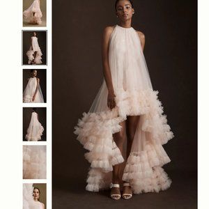 Mac Duggal Juliana High-Low Ruffle-Hem Tulle Tent Gown SOLD OUT Size 2